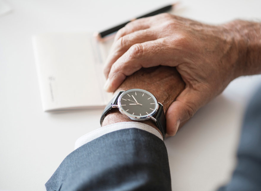 a man's wrist watch