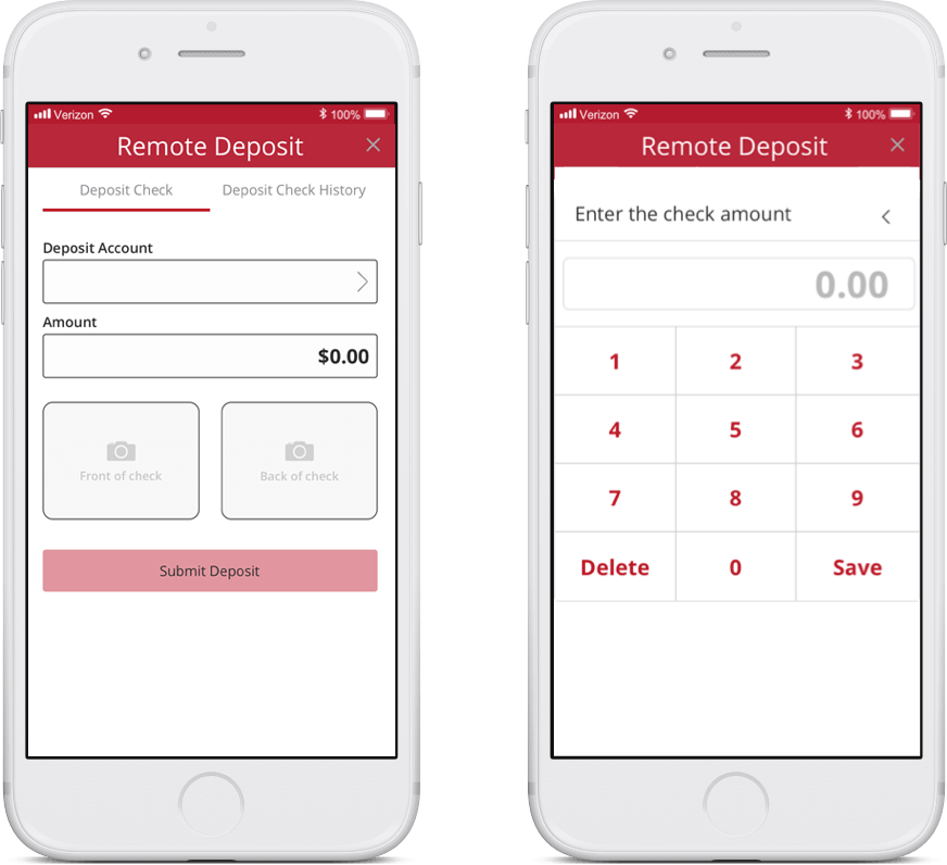 phone with Crawfield Credit Union mobile check deposit app